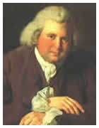 Portrait of Erasmus Darwin by Joseph Wright, the original is at the Darwin College, Cambridge.