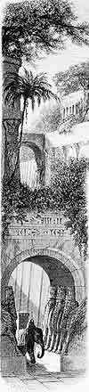 The Hanging Gardens as depicted by the artist
D. Lancelot for the book 'Histories des Jardins' 
by Arthur Mangin, published in 1883.